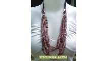 Beads Glass Multi Strand Fashion Necklace Rope
